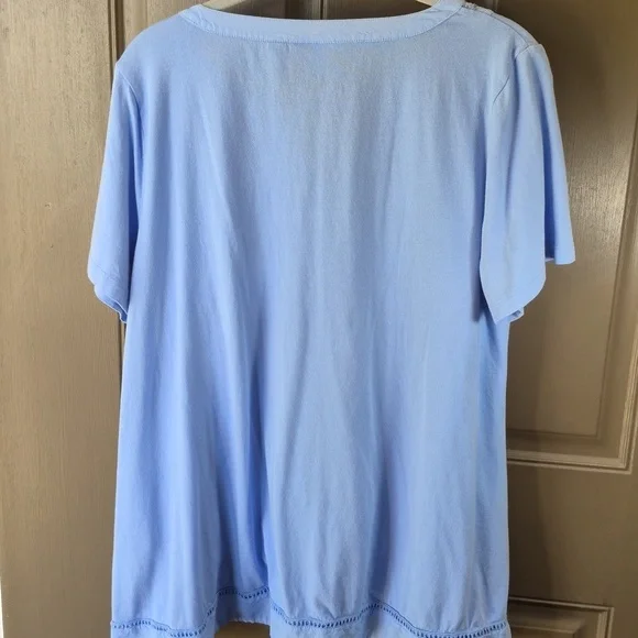 2 Logo Tops, Blue & Orange Embroidered Blouses With Pockets L - Picture 4 of 8